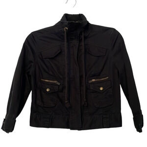 Girl's Decree‎ Cropped Utility Black Jacket Size Medium (M)